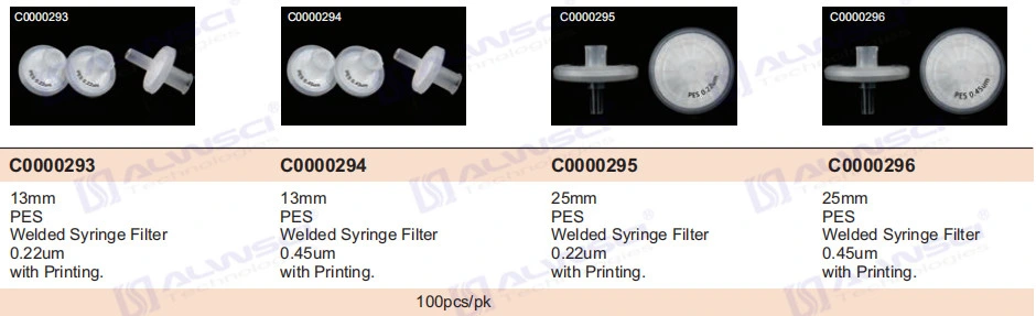 Labfil 25mm Pes HPLC Syringe Filter 0.45um Pre-Filter Welded Type