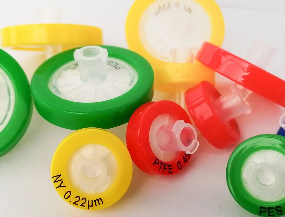 13mm/25mm Diameter, Disposable Syringe Filters with Pes/PVDF/PTFE Membrane 0.22um/0.45um