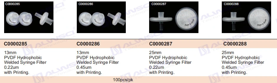 Labfil 13mm PVDF Hydrophobic HPLC Syringe Filter 0.22um Pre-Filter Welded Type