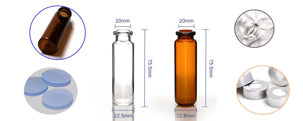 Aijiren ND20 Crimp Top 6ml 10ml 20ml Headspace Gc Glass Vial for Gas Chromatography