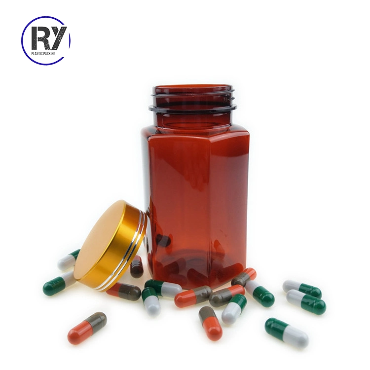 Health Care Tablet Amber Empty Medicine Plastic Bottles 8 Ounces 150cc Sample Vial with Screw Cap