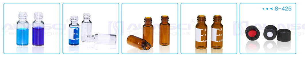 Alwsci 2ml 1.8ml 1.5ml 8-425 Clear Glass Screw Vial with Patch for Chromatography
