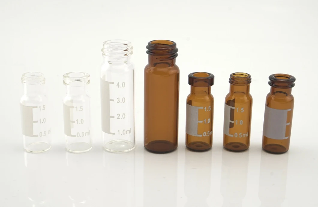 Autosampler 4ml HPLC Amber Glass Vial Bottles with Write-on Spot
