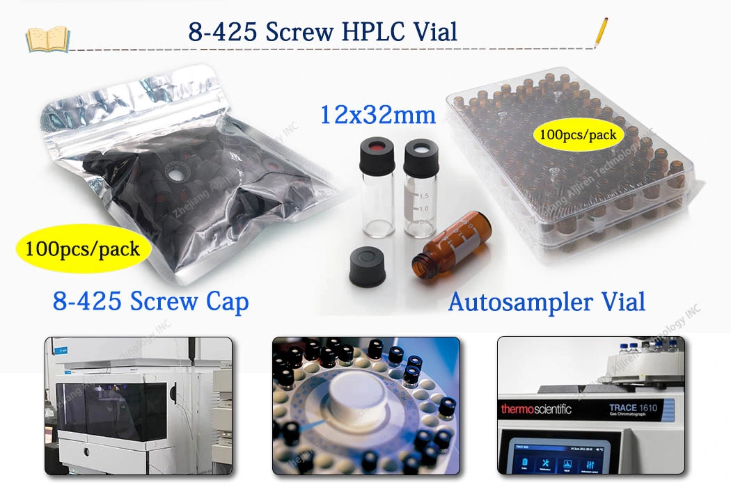 Aijiren 8-425 Screw Top LC Gc Laboratory Glass Clear Sample Vial 2ml
